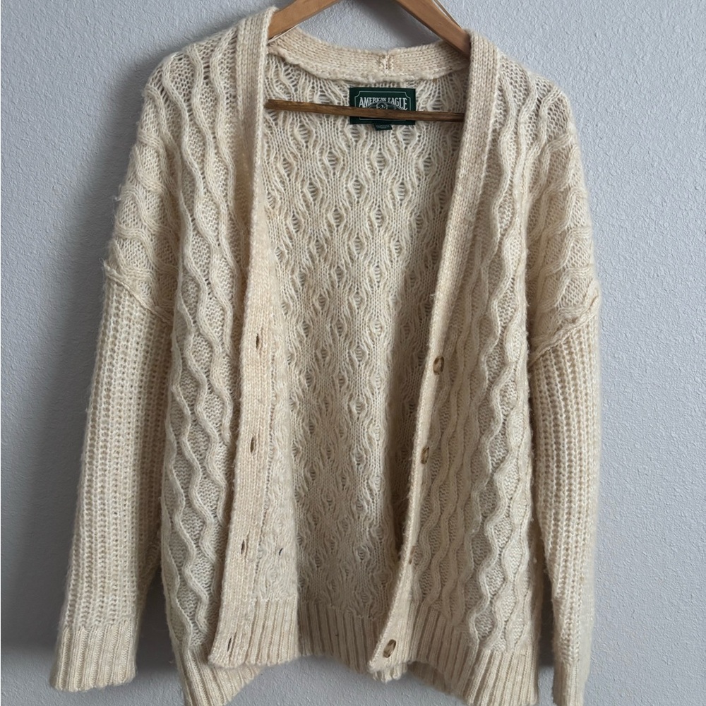 Cream Cable Knit Cardigan